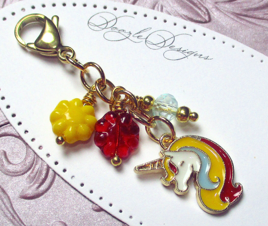 Unicorn Zipper Pull - Handbag Jewelry Purse Dangle Backpack Ballet Bag Gym Gift Under 10 Makeup Colorful Fantasy