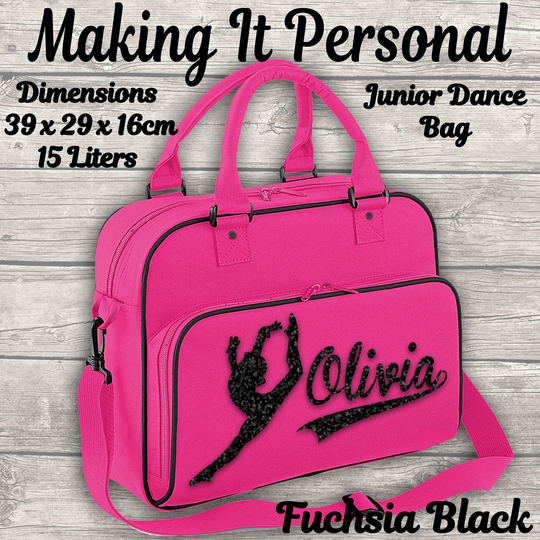 Personalised Girls Junior Dance Bag Add Your Name Hot Pink