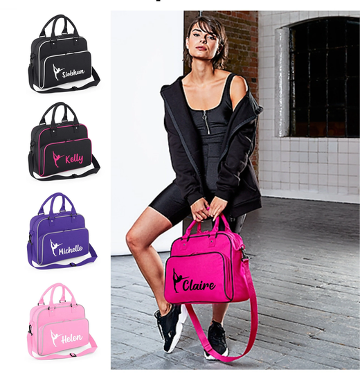 Personalised Name Gymnast Junior Dance Bag School Girls Ballet Tap Urban Street Boys Kids Adult Size Storage Kit