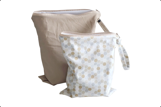 Wet Bag in Large Or Small Neutral For The Beach, Kitchen, Baby, Sports Gym Bag & Available Personalized