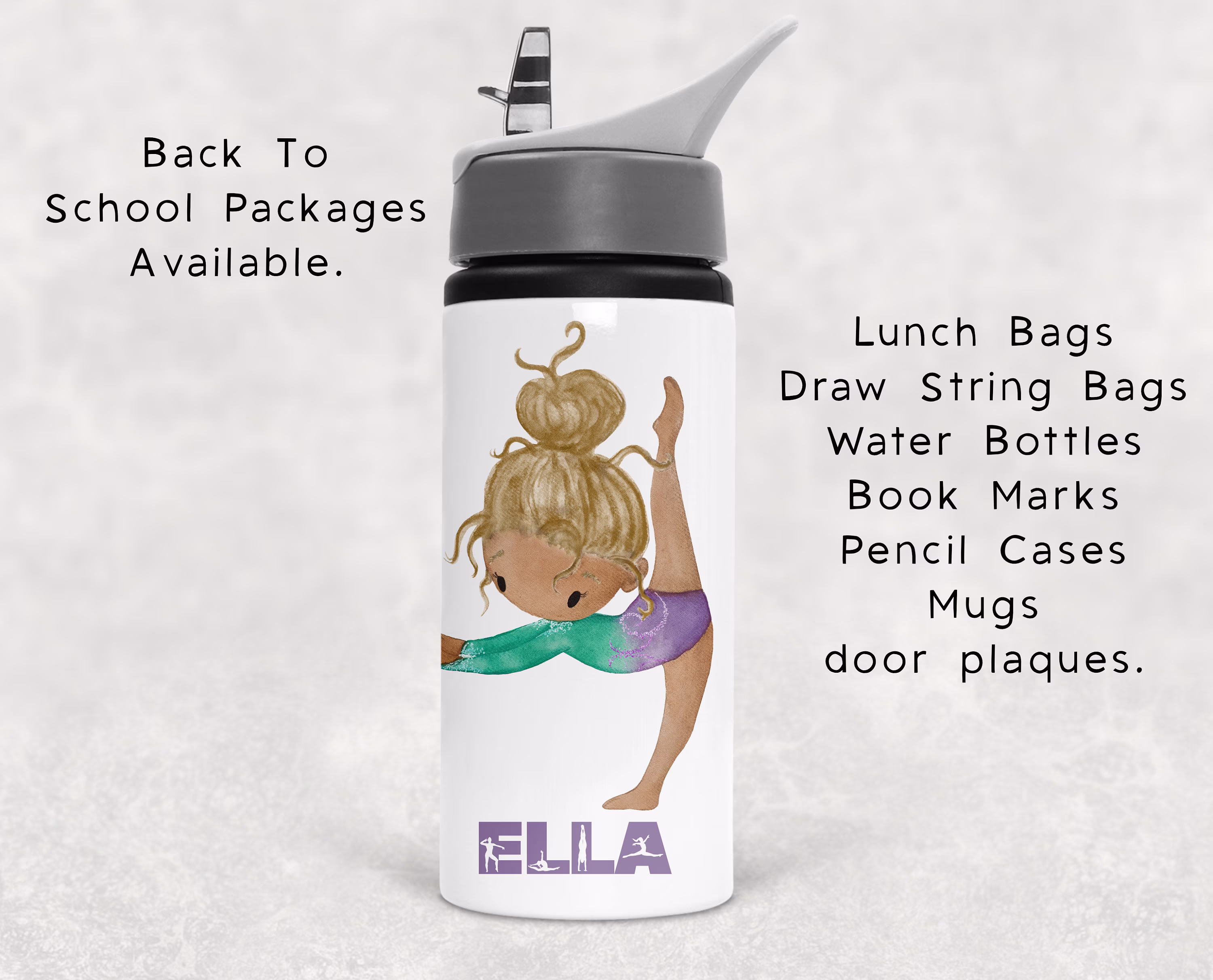 Personalised Gymnastics Water Bottle, Gymnastic Juice