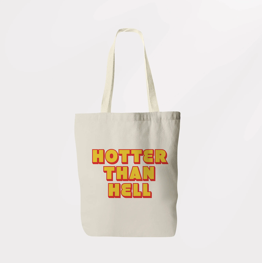 Hotter Than Hell Tote Bag/Shoulder Book Shopping Sachel Graphic Logo Eco Friendly