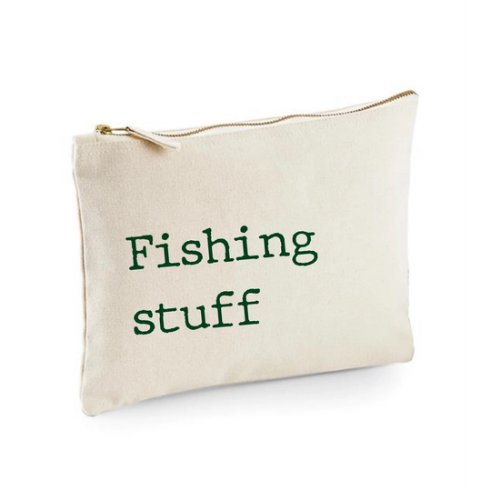 Fishing Stuff Pouch Bag, Personalised Fishing Tackle For Dad & Grandad Birthday Or Father's Day Gift, Dads Kit