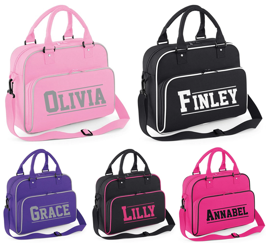 Personalised Varsity Name Kids Dance Bag