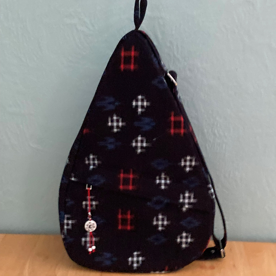 Sling Backpack, Rebecca Sling, Japanese Kasuri, Shoulder Indigo, Purse, Airplane Carry On, Repurposed Kimono