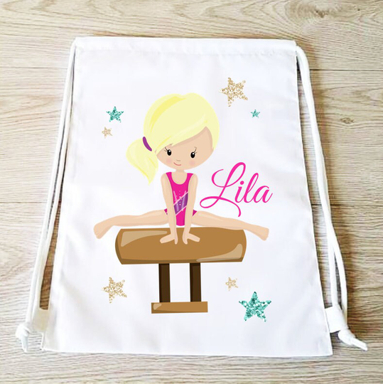 Gymnast Bag Personalised Tote Gymnastics Gift For Gymnast Custom Drawstring
