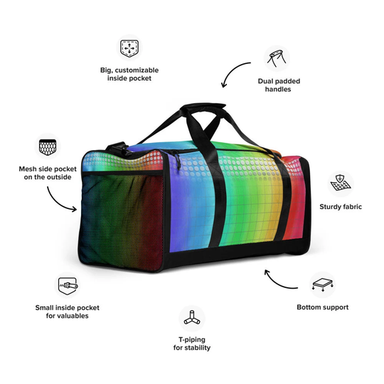 Rainbow Joy Duffle Bag, Stylish Gym Travel Bag, Pride Gift