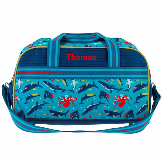 Personalised Kids Duffle Bag - Colourful Sharks | Sport For School, Travel, Sports Holdall School Boys, Girls