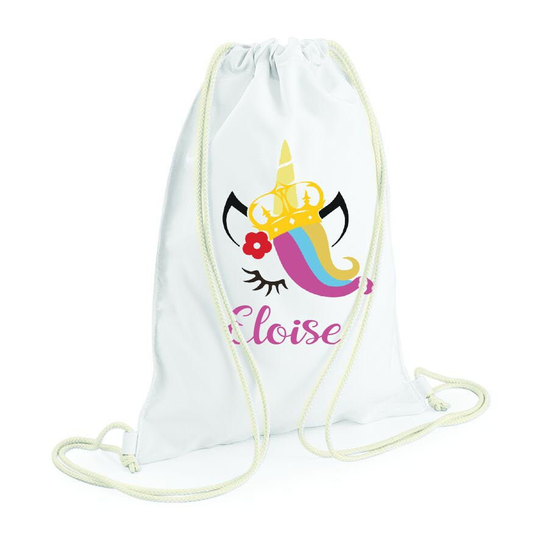 Personalised Unicorn Bag, Swim Bag Gift For Girls Back To School Essential, Queen Dance Shoe Swimbag