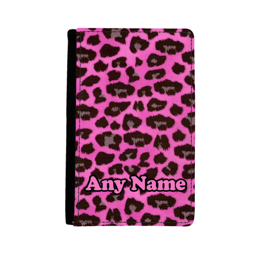 Personalised Pink Leopard Print Passport Cover