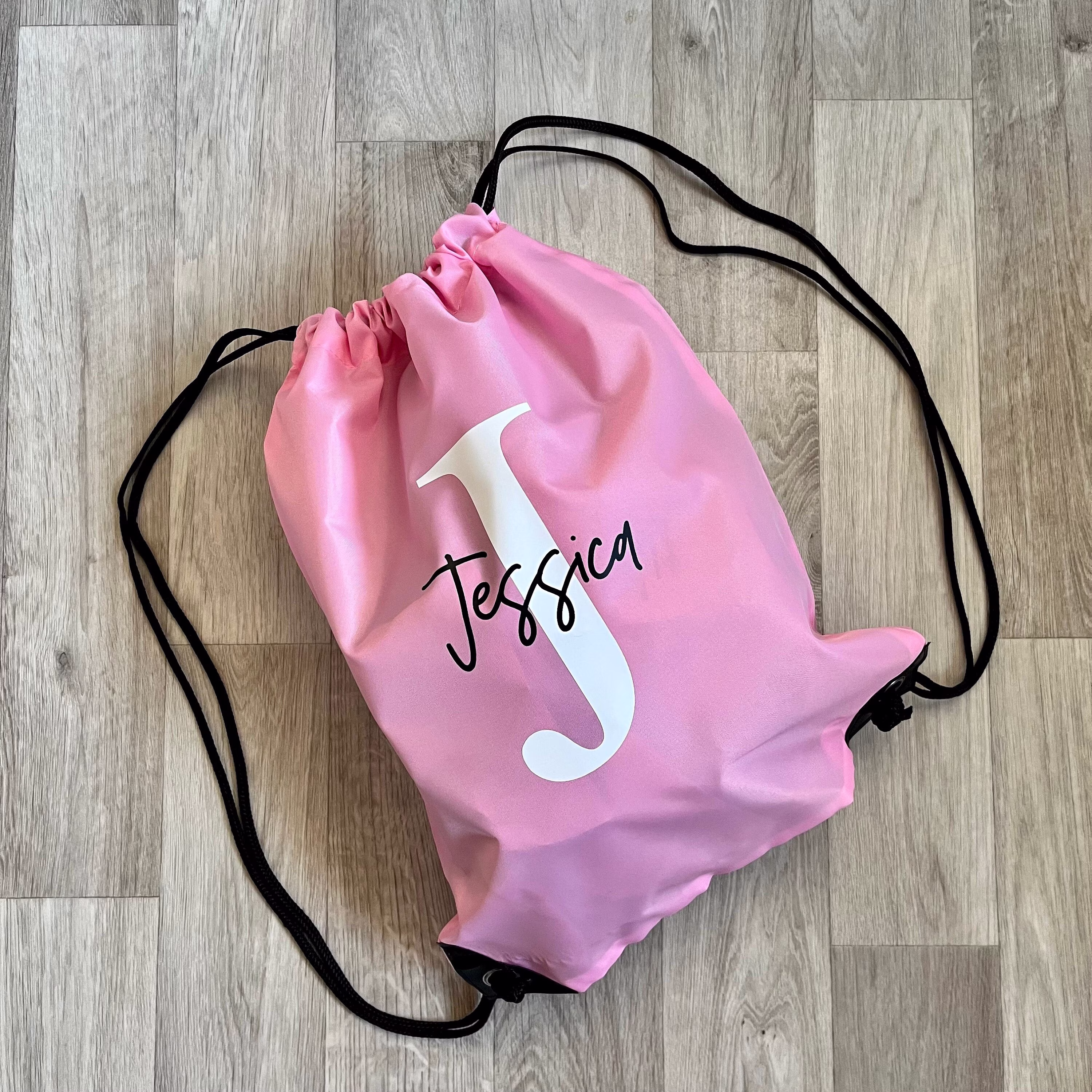 Initial & Name Drawstring Bag, Pe Swimming, Dance, Gym Bag