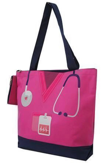 Nurse Life Canvas Tote, Personalized, Tote Bag, Gifts, Embroidered Medical Monogram Scrub Bag