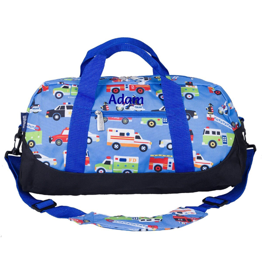 Kids Duffle Bag Personalised - Action Vehicles | Sports Weekender Holdall