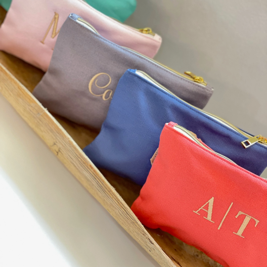 Personalized Makeup Bag - Monogram Cosmetic Gift For Bridesmaids Girlfriends Mom Graduation