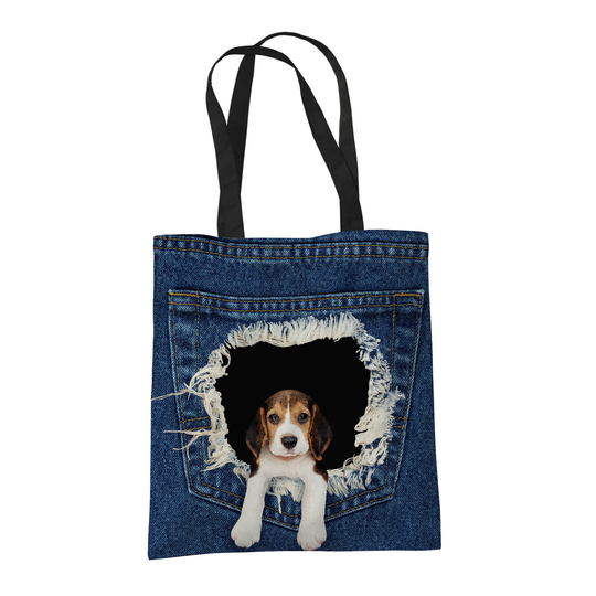 Beagle Dog Gifts For Lovers Owners - Reusable Shopper Shoulder Tote Bags Fabric Gift Bag With Dogs On