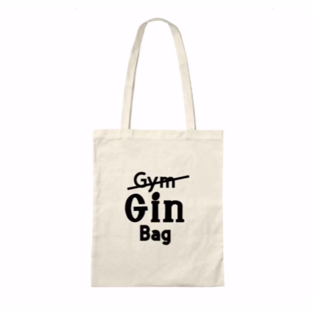Gin/Gym Bag - Themed Cotton Tote | Reusable Shopping Eco Friendly