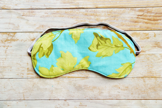 Sleep Mask 2 Opt Eye Night Bed Beauty Travel Relax Meditation Hand Printed Apple Floral Leaf Green Blue Pink Gift For Her Him