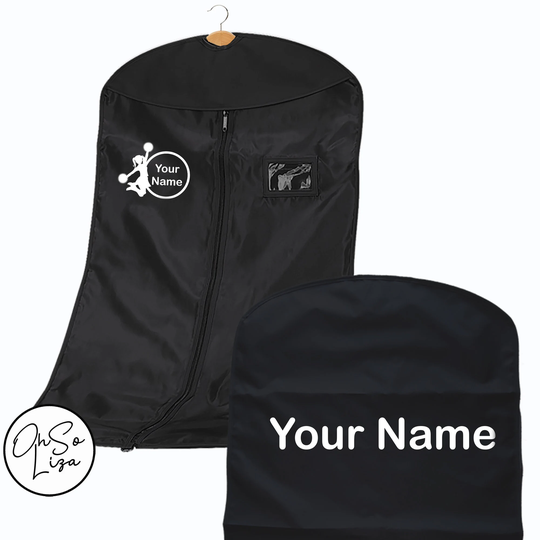 Personalised Cheer Bag - Cheerleader Custom Garment Black Gift Sports Personalized