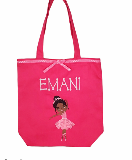 Tote Bag, Girls Personalized Kids Ballet Book Bag For Kids, Toddler Dance