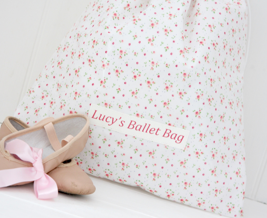 Personalized Ballet Bag For Girls - Personalised Drawstring Bag Ballerina Dance