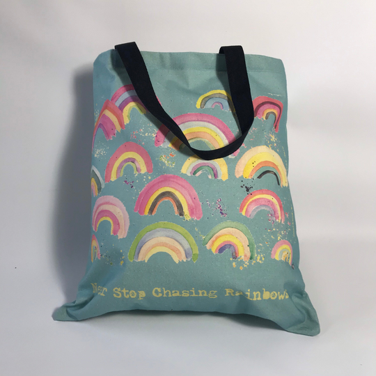 Never Stop Chasing Rainbows Cotton Tote Bag