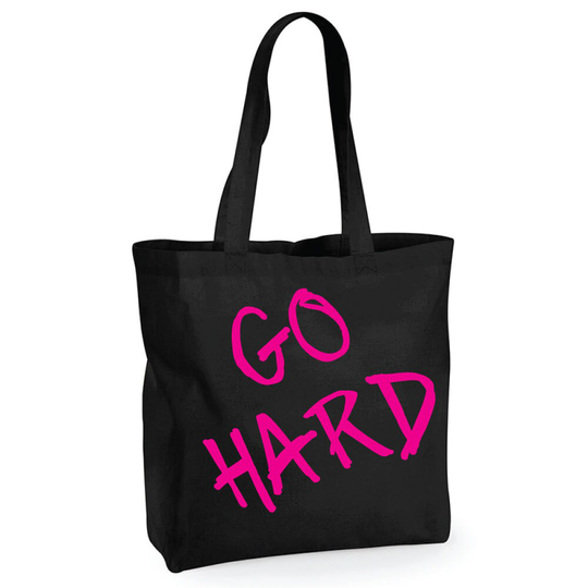 Go Hard Training Bag Shopping Reusable Black Shopper Gym