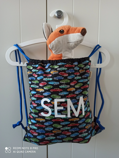 Drawstring Bag Boys Cars, Oldtimers Black Boy, Swim Kids For School, Personalized Back To School Gift Grandson, Custom Name Bags Son