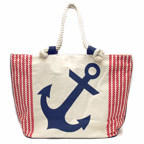 Anchor Print Beach Bag