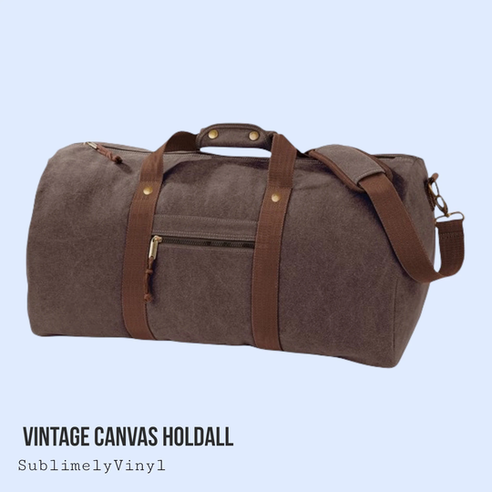 Classic Designer Vintage Canvas Holdall, Duffle Bag, Weekend Gift For Him, Her, Unisex