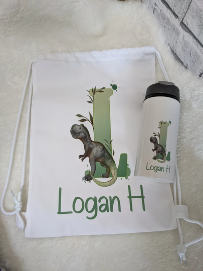 Personalised Dinosaur Bag T-Rex Tyrannosaurus Pe Bag/Gym Bag/Sports Sack/Swimming Bag/Drawstring Backpack Gift For Son Brother Grandson