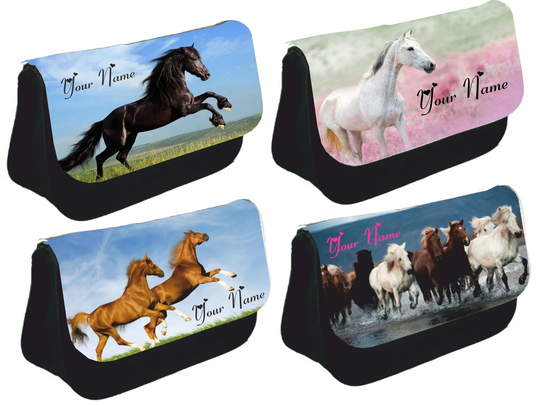 Personalised Horse Pencil Case Back To School Girls Birthday Christmas Gift Stationary 4 Designs Choose From Gift Love Horses