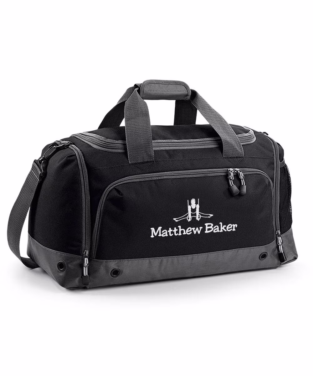 Personalised Embroidered Male Gymnastics Bag Holdall, With Rings Logo, Boys