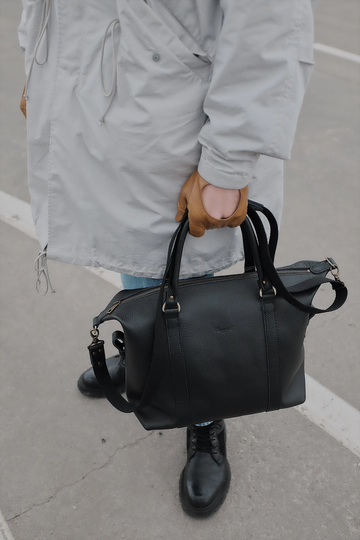 Handmade Black Grain Leather Weekender Bag, Duffle Travel Handbag, Bag Unisex, Gym Bag Overnight
