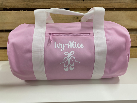 Personalised Ballet Dance Bag Girls Kids School, Holdall, Barrel Bag, Shoes