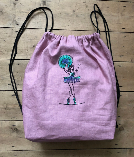 Ballerina Drawstring Bag, Storage P.e Gym Linen Gift Idea