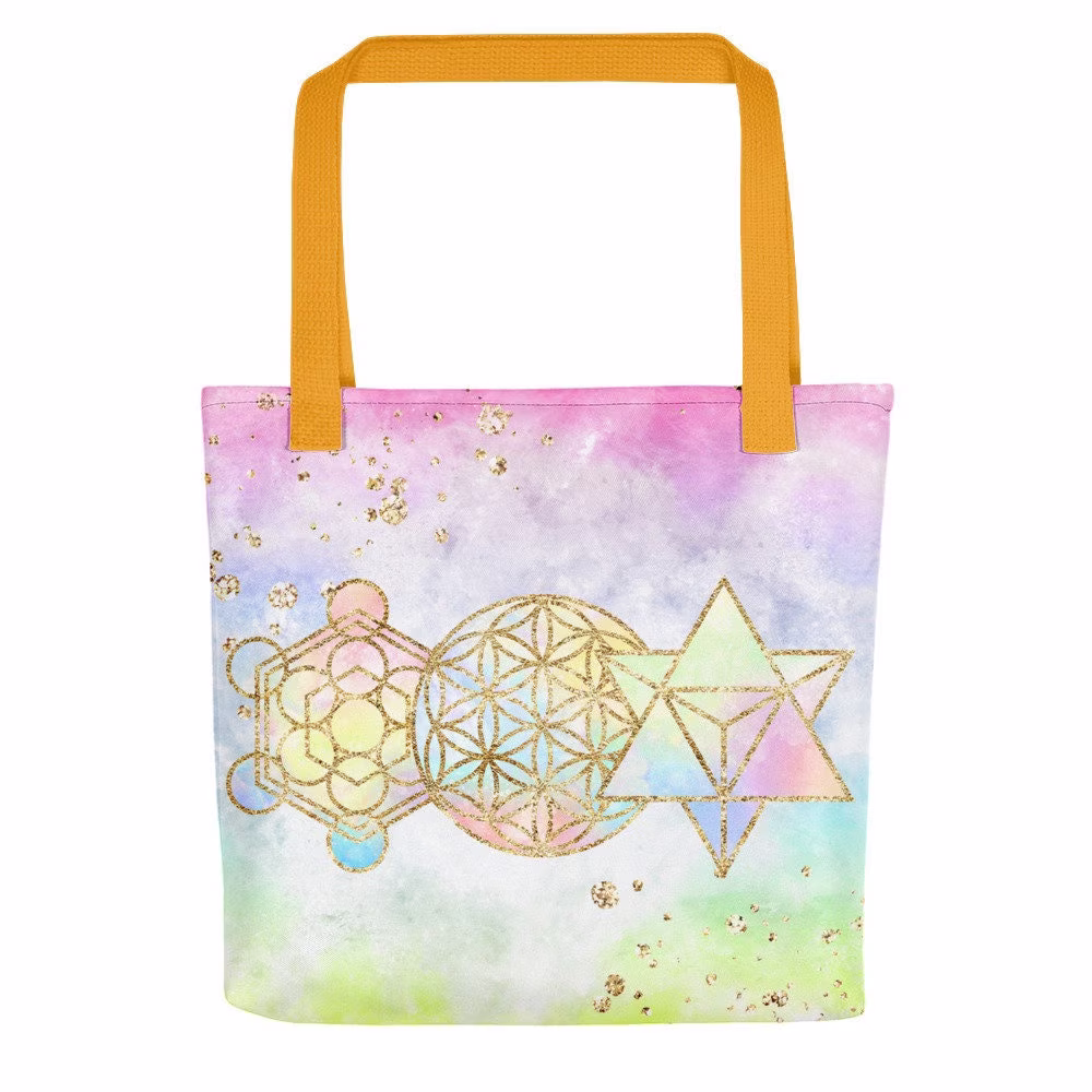 Goddess Swag Cosmic Powers Sacred Geometry Triotote Bag For Shopping, Yoga, Or The Beach. Gym Bag, School Book Groceries, Festivals