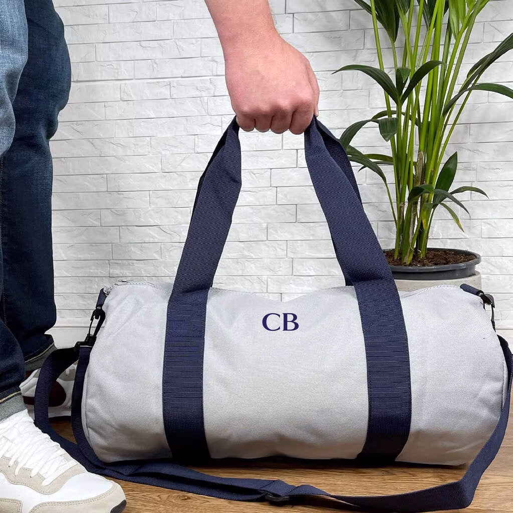 Personalised Mens Weekend Bag. Holdall With Initials