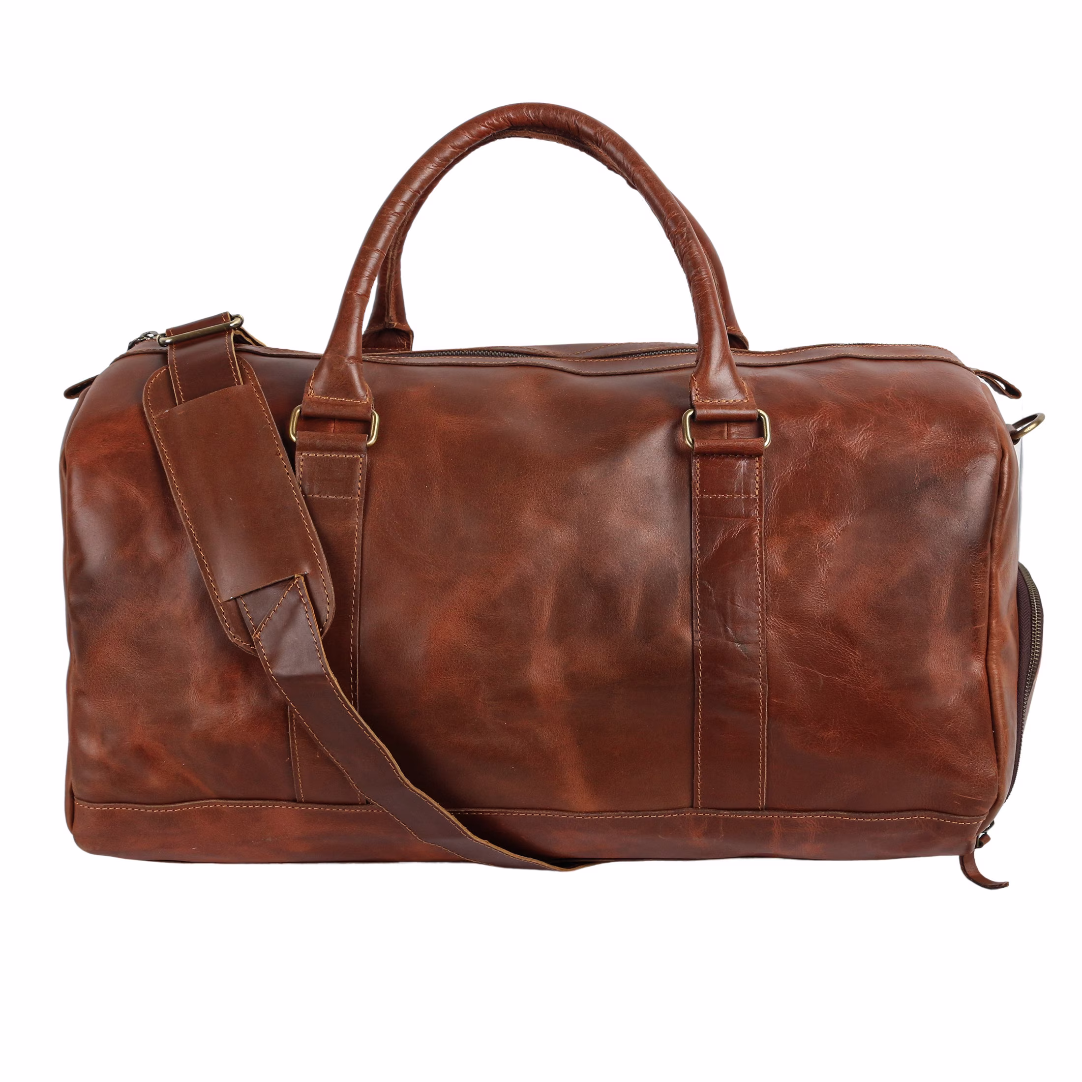Leather Duffel Bags For Men & Women 21 Inch Full Grain Travel Overnight Weekend Sports Gym