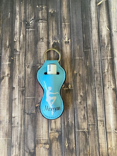 Personalized Dance/Dance Team/Dancer Lip Balm Holder Keychain