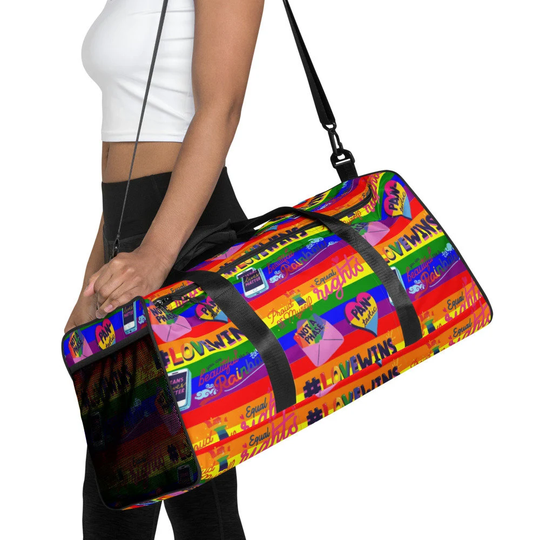 Lgbtq Pride High Quality Designer Duffle Bag, Overnight Bag, Gym Trans Pride, Gift For Month