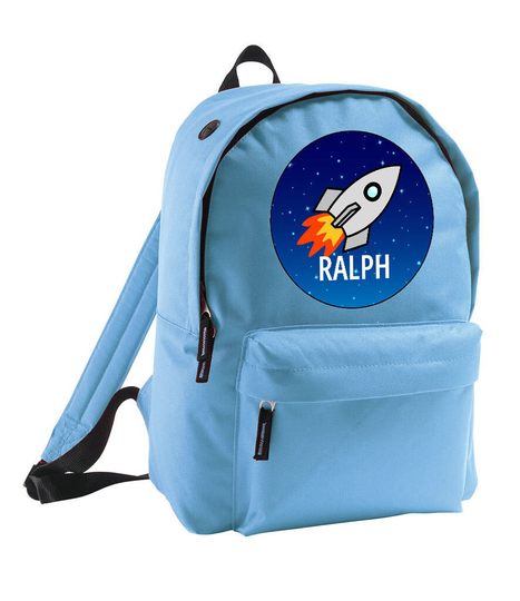 Personalised Rocket Backpack, School Bag, Kid's Space Rucksack, Boys Kids Children Student Back To