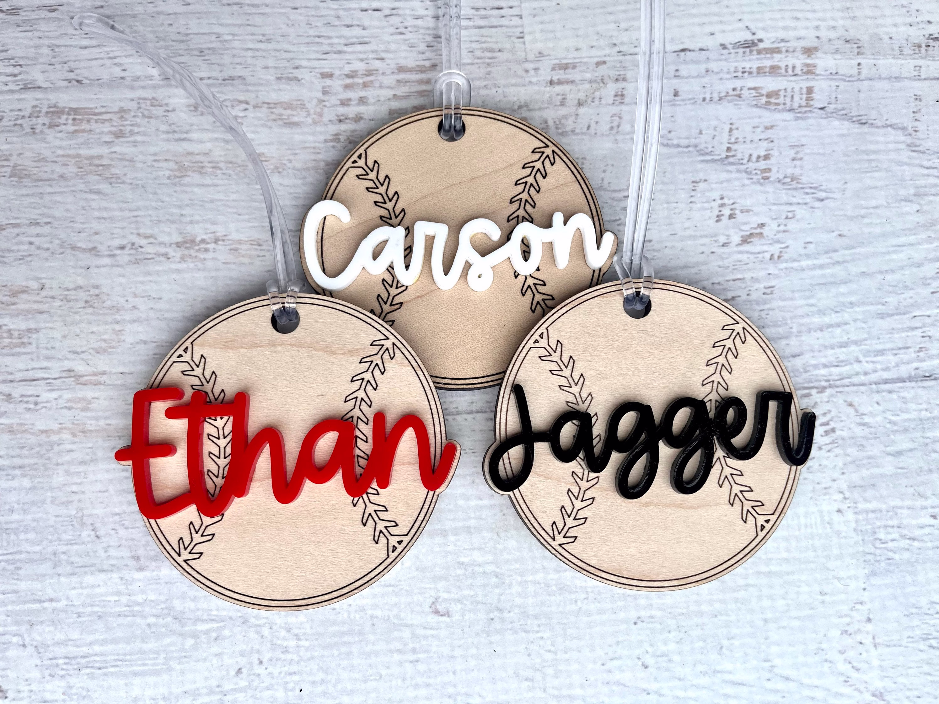 Personalized Baseball/Softball Bag Tag, Custom Name Sports Team Gift Idea, Tournament Gift, Engraved Baseball/Softball