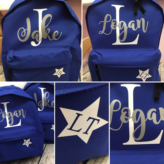 Kids Backpack Personalised Name & Initials Back To School Junior Size 12 Litres