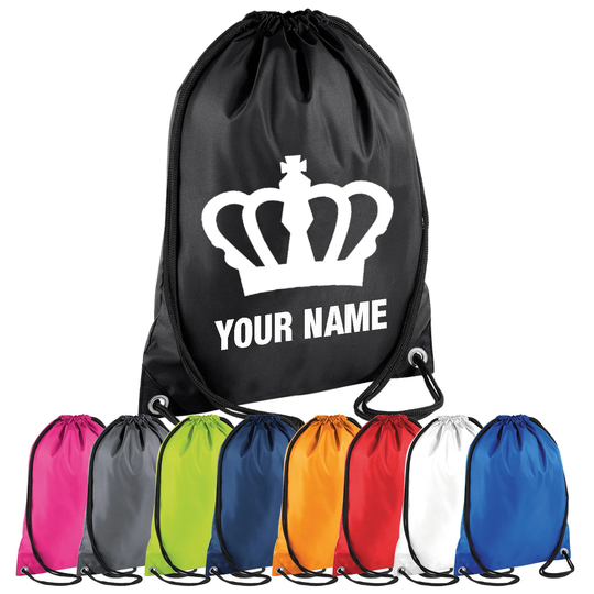 Personalised Kings Crown Drawstring Bag - Custom Pe Gym Sports