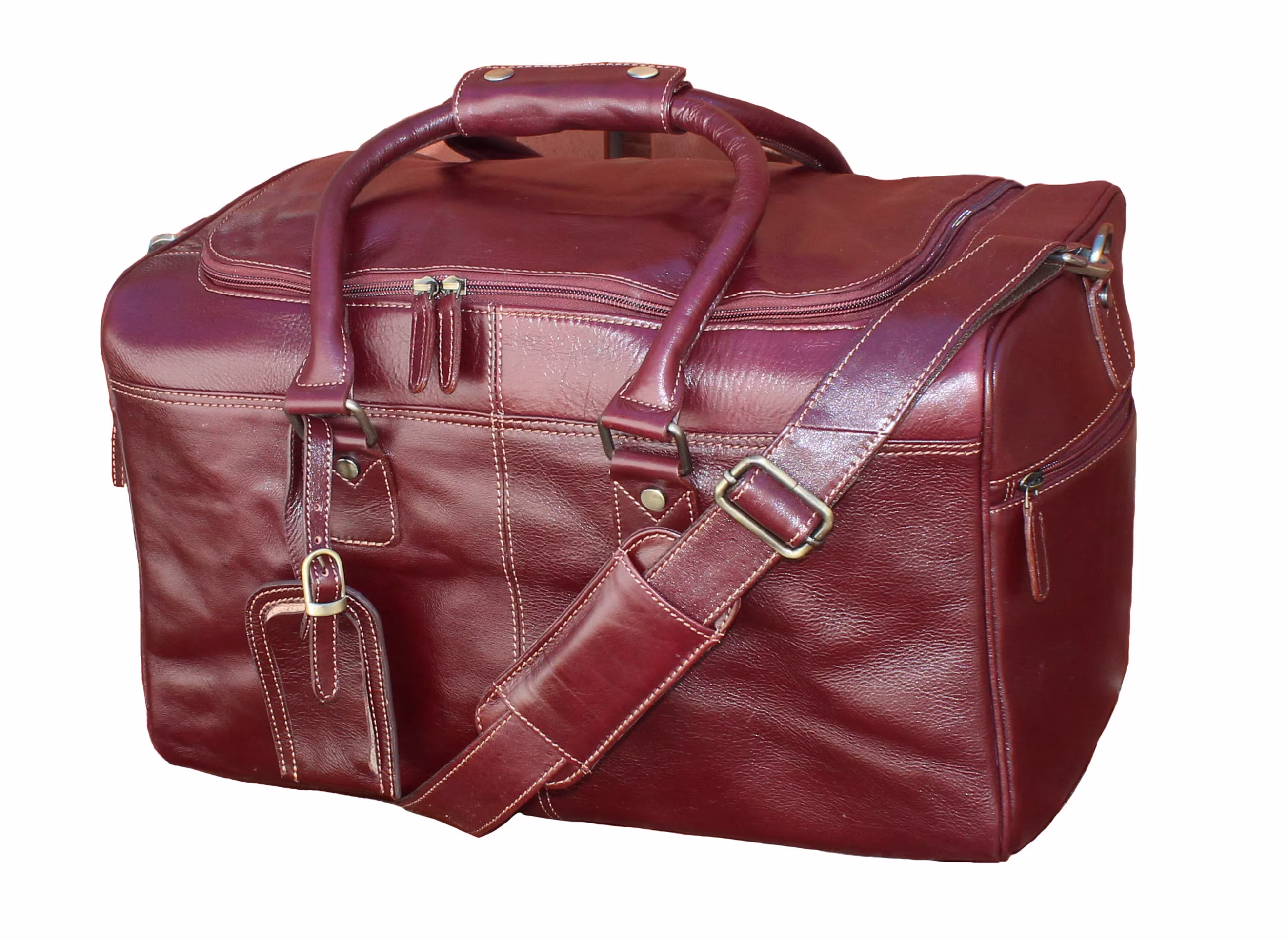 Mens Women Genuine Leather Travel Organizer Bag Duffle Holdall Overnight Weekend Gym Sports Luggage Flight Carry On Cabin #545