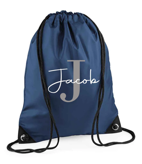 Personalised Gym Bag, School Kids Back To School, Children's Custom Named Travel Weekend Supplies