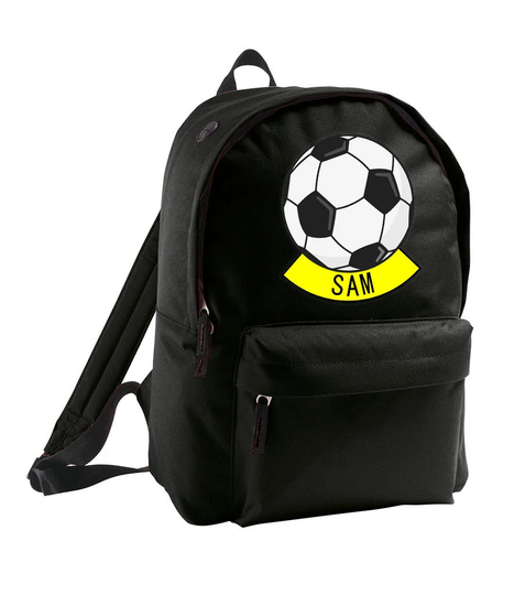 Personalised Boys Football Backpack With Any Name, Children Kids School Rucksack, Back To Bag, Rucksack