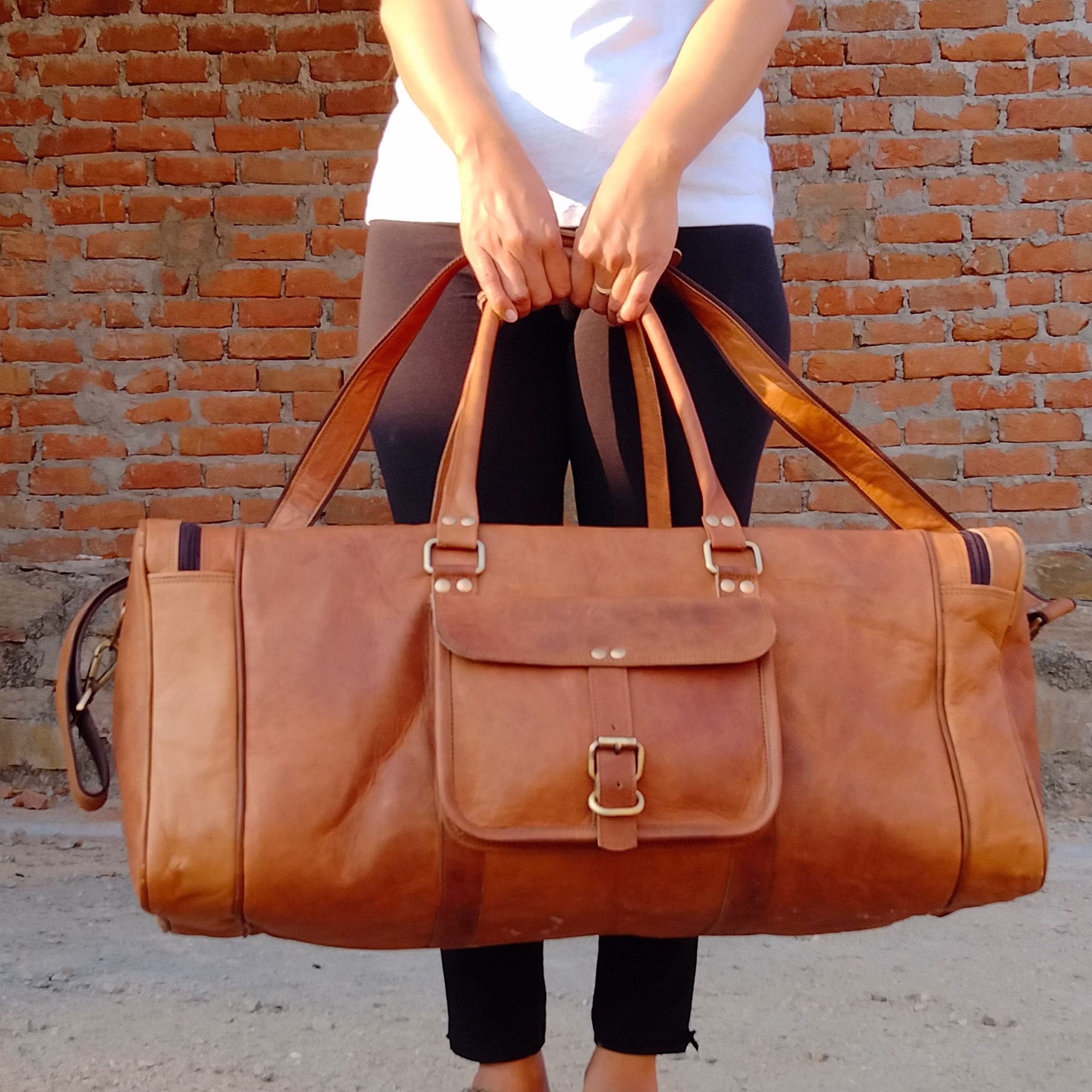 Leather Duffel Bag Men, Personalized Duffle Bag Overnight Travel Weekender Luggage Bag, Duffle Bag, Cyber Sales, Black Friday Sale