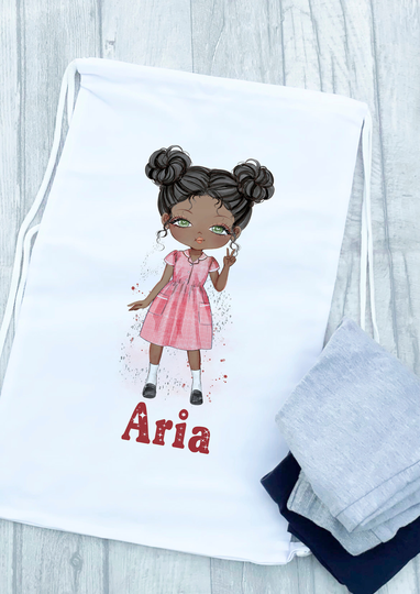 Personalised Children's Gym Bag, Swim School Girl Bag , P.e Uniform Drawstring