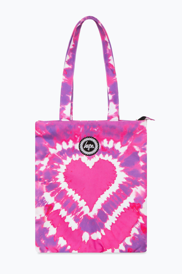Heart Hippy Tie Dye Tote Bag